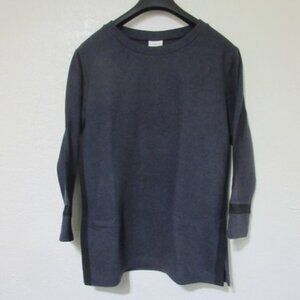 Dries van Noten navy gray wool sweater